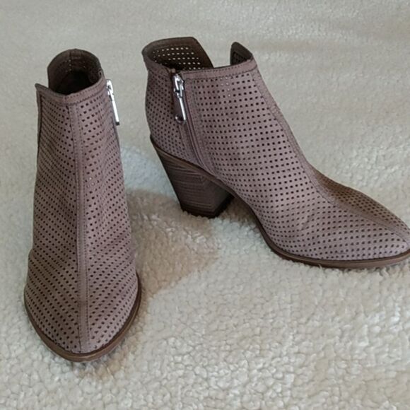 DV by Dolce Vita Perforated Ankle Booties – Taupe – 3.5" Heel – 10 - Picture 10 of 14